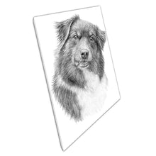 Load image into Gallery viewer, Australian Shepherd Wall Art Print Detailed Dog Illustration on Canvas for Home Office Décor - Print Store