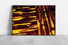 Load image into Gallery viewer, Abstract Fiery Orange Gold Stripes Wall Art Print Contemporary Texture Framed Decor - Print Store