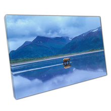 Load image into Gallery viewer, Alaskan Brown Bear Canvas Print: Izembek Wildlife Refuge Tidal Flats Landscape Art for Home Office - Print Store