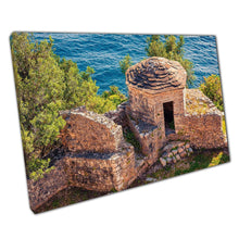 Load image into Gallery viewer, Adriatic Sea Canvas Art Print Behind Ali Pasha Tepelena Fortress Wall Decor for Home Office - Print Store