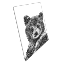 Load image into Gallery viewer, Adorable Baby Bear Cub Sketch Canvas Wall Art Print for Nursery, Home, or Office Decor - Print Store