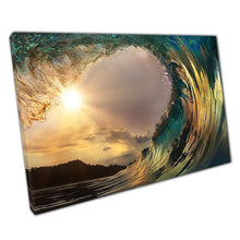 Load image into Gallery viewer, Sunlit Ocean Wave Canvas Art: Surfing Scene Print for Coastal Home & Office Wall Decor - Print Store