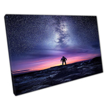 Load image into Gallery viewer, Awe-Inspiring Milky Way Canvas Print: Man Gazing at Universe - Space Photography Art for Home & Office - Print Store