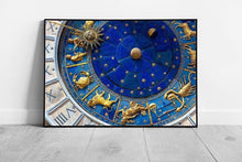 Load image into Gallery viewer, Zodiac Constellation Clock Wall Art - Torre dell'Orologio Venice Italy Framed Antique Astronomy Print - Print Store