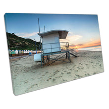 Load image into Gallery viewer, Coastal Sunrise Lifeguard Hut Print: Durley Chine Bournemouth Beach Wall Art Decor - Print Store