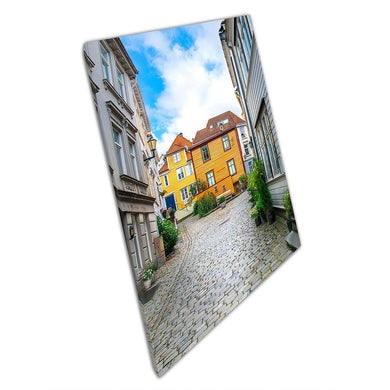 Bergen Wooden Houses Canvas Print: Traditional Norwegian Architecture Wall Art for Home and Office Decor - Print Store