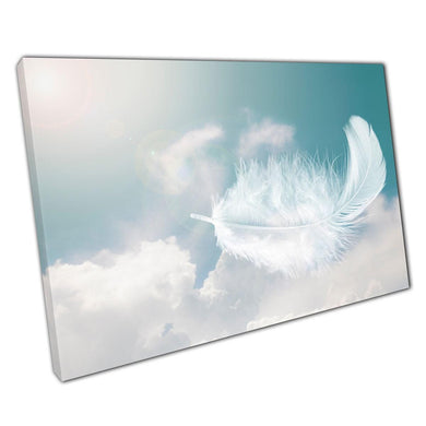Abstract Feather Wall Art Print on Canvas - Dreamy Cloudy Sky Decor for Home  Office - Print Store