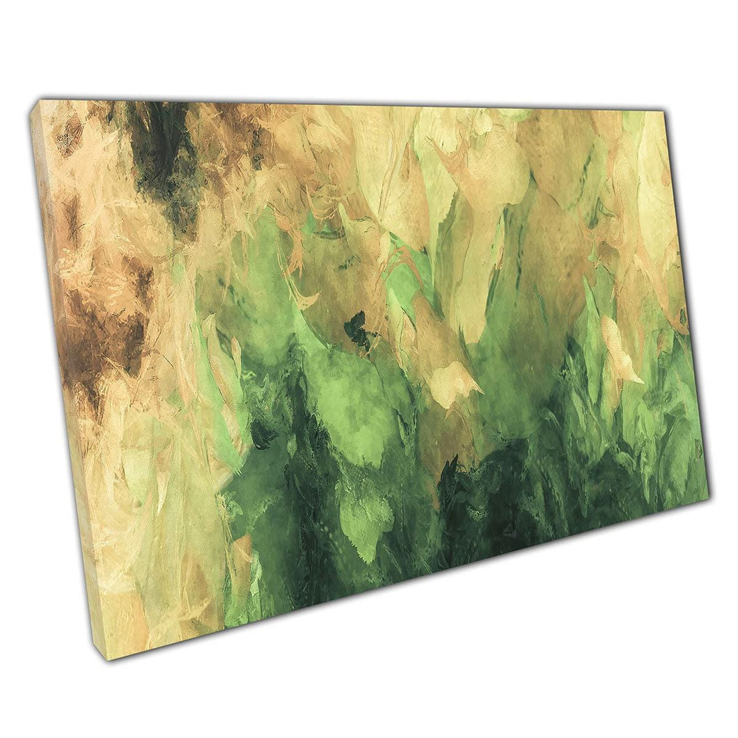 Abstract Brushstroke Wall Art Print - Green  Yellow Minimalist Canvas Decor for Home Office - Print Store