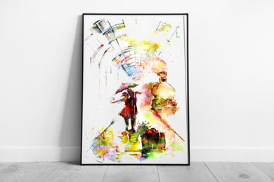 Watercolor Couple Wall Art Print  Framed Ready to Hang Decor  Perfect Gift for Love - Print Store