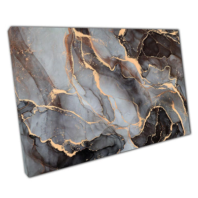 Abstract Black  Gold Alcohol Ink Canvas Print Modern Elegant Wall Art for Home  Office Decor - Print Store