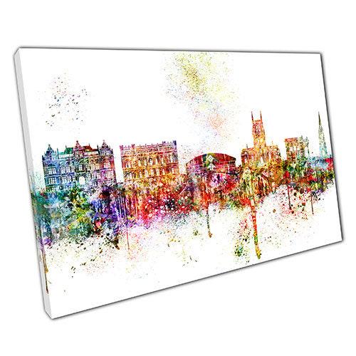 Colourful Blackburn Skyline Canvas Print  Landmarks Wall Art for Home Office Decor - Print Store