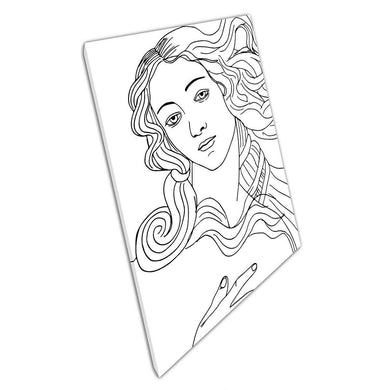 Birth of Venus Line Art Canvas: Minimalist Goddess Wall Decor for Home & Office - Print Store