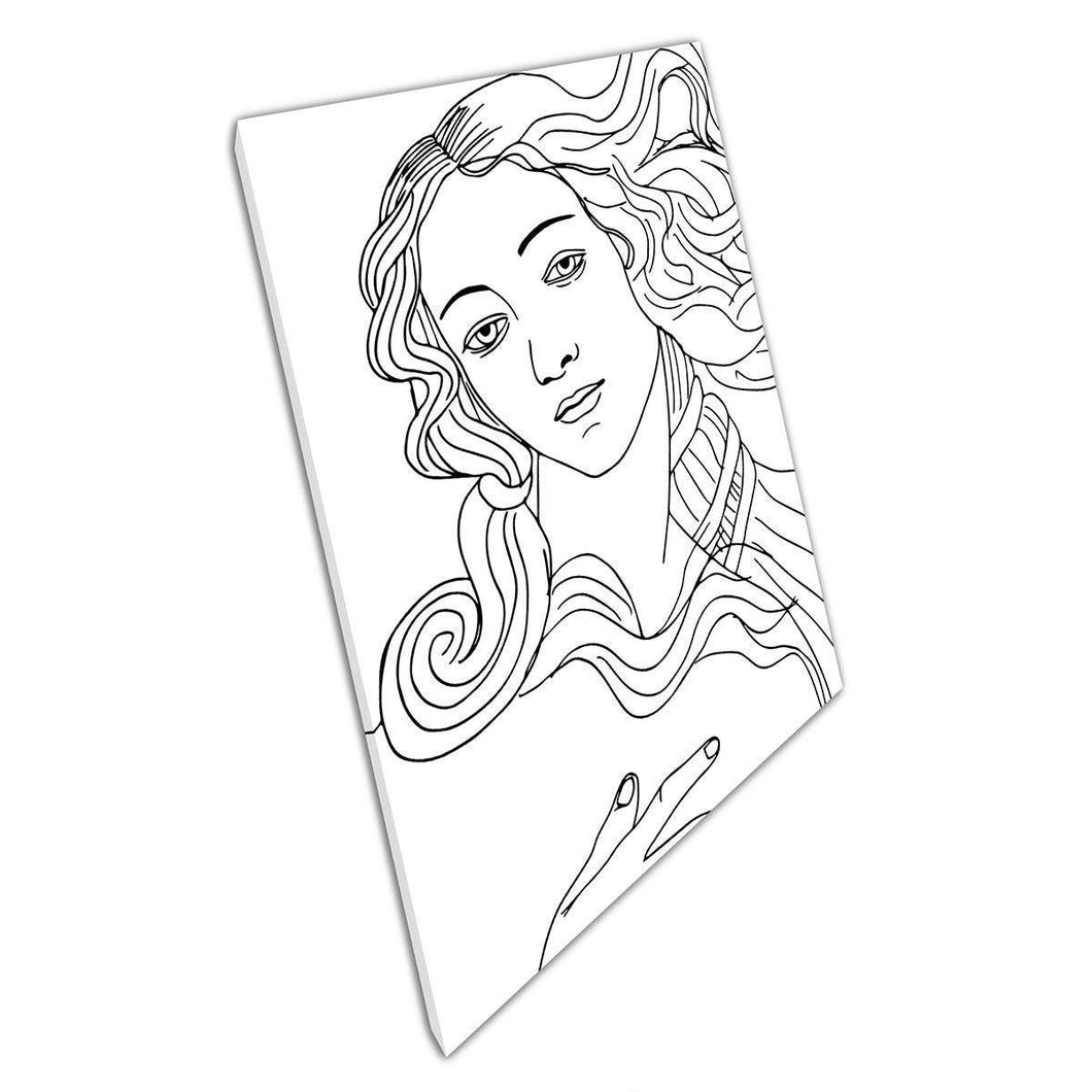 Birth of Venus Line Art Canvas: Minimalist Goddess Wall Decor for Home & Office - Print Store