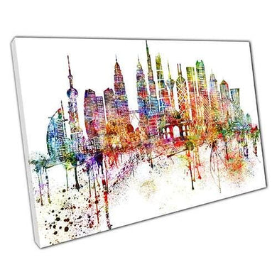 ASIA Skyline Landmarks Canvas Print  Colorful Wall Art for Home  Office Decor - Print Store