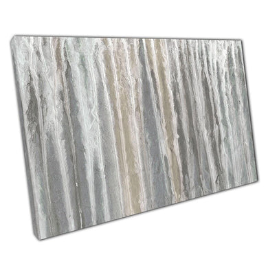 Abstract Fluid Art Print on Canvas - Neutral Grey Beige Dripping Style Wall Decor for Home  Office - Print Store