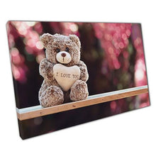 Load image into Gallery viewer, Adorable Teddy Bear &#39;I Love You&#39; Canvas Print: Romantic Wall Art for Home, Office &amp; Kids Room Decor - Print Store
