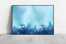 Load image into Gallery viewer, White Primrose Flowers in Blue Toned Meadow  Romantic Floral Wall Art Print  Framed  Picture Print - Print Store
