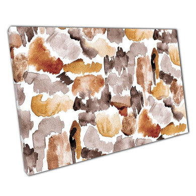 Abstract Brown Watercolor Brushstrokes Canvas: Minimalist Home Office Wall Art Decor - Print Store