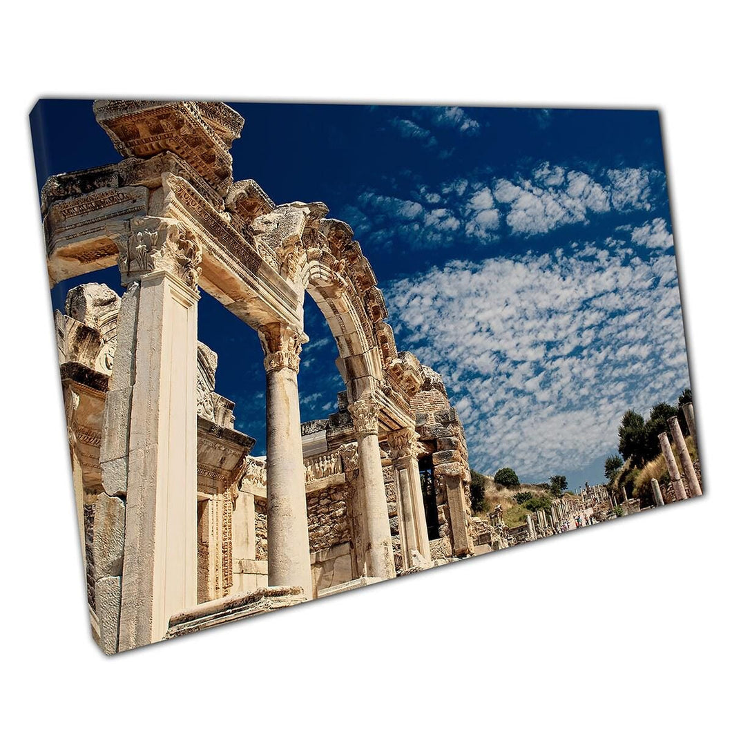 Ancient Ephesus Ruins Canvas Print: Historical Greek-Turkish Architecture Wall Art for Home & Office - Print Store