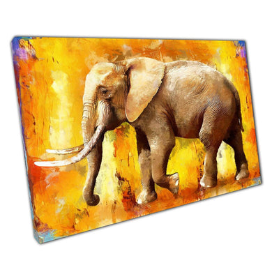 Abstract Travelling Elephant Oil Painting  Colorful Wall Art Print on Canvas for Home  Office Decor - Print Store