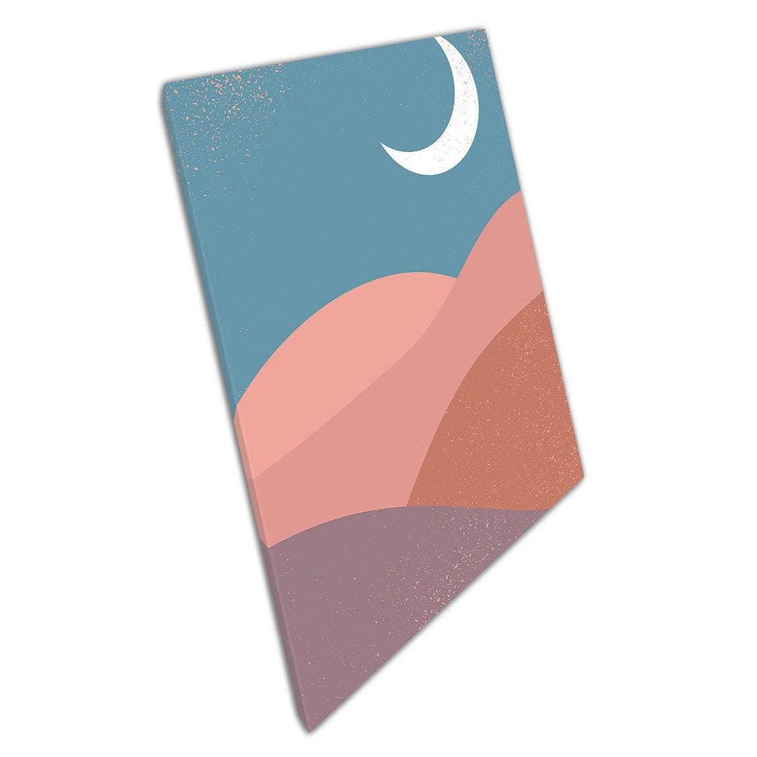 Abstract Sunset Wall Art Print  Peach Brown  Blue Desert Design  Minimalist Canvas Decor for Home  Office - Print Store