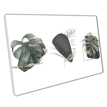 Load image into Gallery viewer, Abstract Leaf Watercolour Print  Modern Green  Gold Canvas Art for Home Office Decor - Print Store
