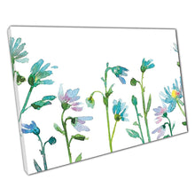Load image into Gallery viewer, Abstract Blue Teal Floral Watercolour Canvas Wall Art Print for Home Office Decor - Print Store
