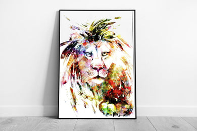 Watercolour LION PAW Art Print - Framed Big Cat Wall Décor Ready to Hang - Print Store