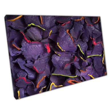 Abstract Wall Art Print on Canvas - Colorful Paint Shavings in Purple Pink Orange  Yellow for Home Office Décor - Print Store