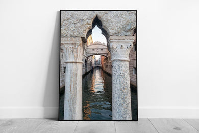 View Of Canal Bridges Venice Italy Wall Art Print on Paper Framed Picture print - Print Store