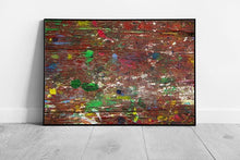 Load image into Gallery viewer, Wood Messily Splattered With Paint Abstract Contemporary Artwork Print Wall Art Print on Paper Framed Picture print - Print Store
