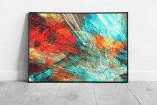 Load image into Gallery viewer, Abstract Brushstroke Wall Art Print - Vibrant Red  Blue Texture - Framed Modern Artwork - Print Store
