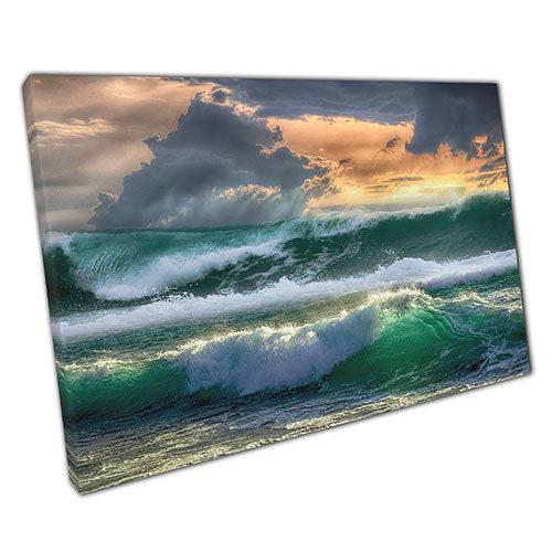 Crashing Waves Canvas Print: Ready-to-Hang Coastal Wall Art for Home and Office Decor - Print Store