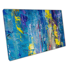 Load image into Gallery viewer, Abstract Blue  Yellow Textured Oil Painting Canvas Print  Modern Wall Art for Home  Office - Print Store
