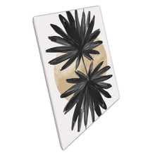 Load image into Gallery viewer, Abstract Golden Circle with Dark Floral Shapes - Neutral Tone Canvas Wall Art for Home Office Decor - Print Store
