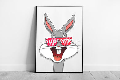 Vintage Bugs Bunny Framed Wall Art: Looney Tunes Cartoon Print for Home Decor - Print Store