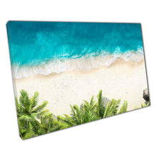 Load image into Gallery viewer, Aerial Beach Wall Art Canvas Print - Serene Tropical Decor with Palm Trees - Print Store
