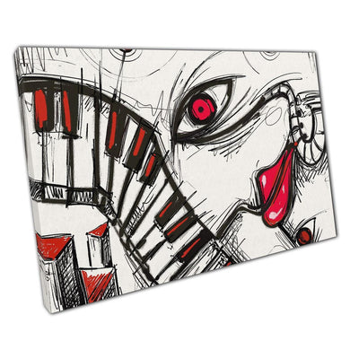 Abstract Jazz-Inspired Canvas Print: Dramatic Black & Red Wall Art for Home or Office Decor - Print Store