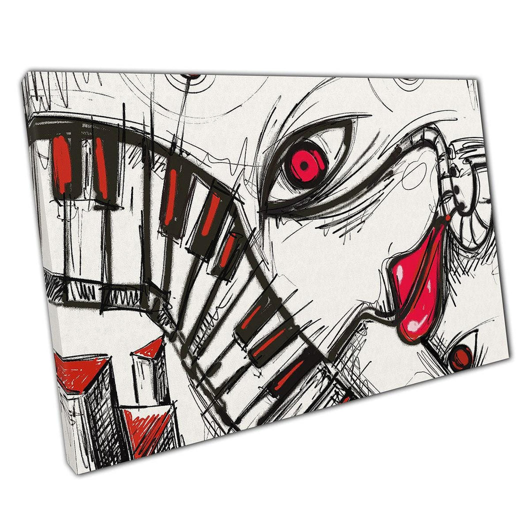 Abstract Jazz-Inspired Canvas Print: Dramatic Black & Red Wall Art for Home or Office Decor - Print Store