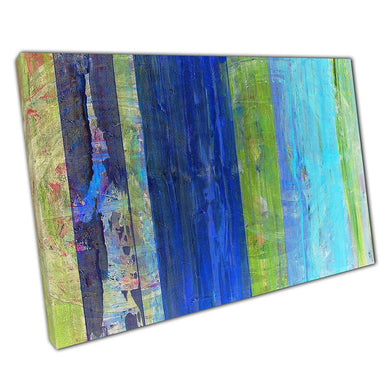 Abstract Brush Stroke Wall Art Print on Canvas - Contemporary Blues  Greens for Home Office Decor - Print Store