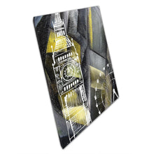 Load image into Gallery viewer, Big Ben London Wall Art Print on Canvas - Angular Monochrome  Yellow Textured Decor for Home  Office - Print Store

