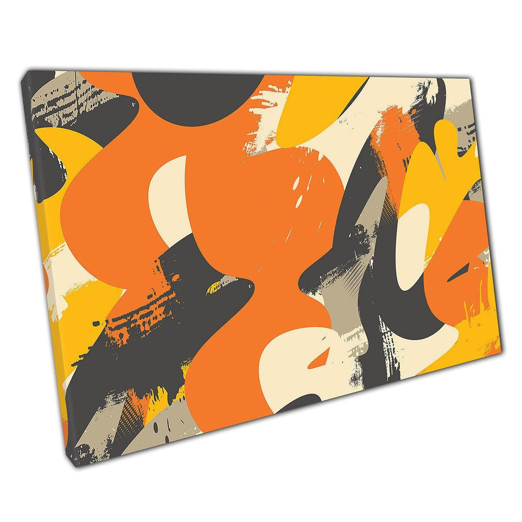 Abstract Grunge Canvas: Vibrant Orange & Yellow Modern Wall Art Print for Home Office Decor - Print Store