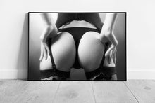 Load image into Gallery viewer, Monochrome Sensual Feminine Figure Wall Art: Framed Lingerie Print - Ready to Hang Decor - Print Store
