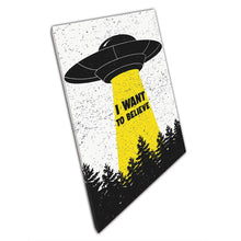 Load image into Gallery viewer, Alien Spaceship  Woodland Print Canvas Wall Art for Home Office Decor  I want to BELIEVE - Print Store

