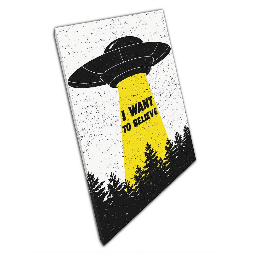 Alien Spaceship  Woodland Print Canvas Wall Art for Home Office Decor  I want to BELIEVE - Print Store