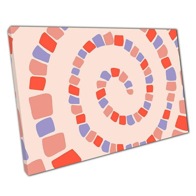 Blue  Orange Abstract Spiral Canvas Art  Contemporary Mosaic Wall Decor for Home  Office - Print Store