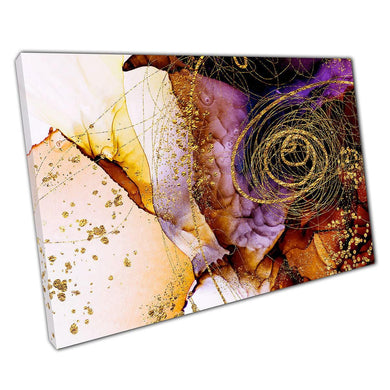 Abstract Multi-Color Canvas Wall Art Print  Gold Brown  Purple Texture for Home Office Decor - Print Store