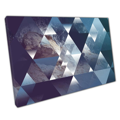 Abstract Sea Waves Geometric Wall Art Print Modern Minimalist Canvas Decor for Home  Office - Print Store