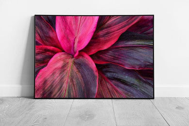 Vibrant Tropical Jungle Foliage Wall Art - Large Framed Pink Purple Botanical Print for Boho Decor - Print Store