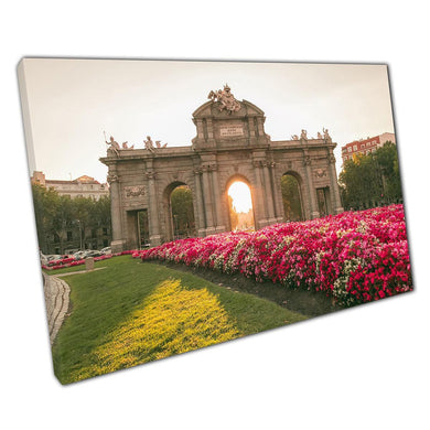 Alcala Door Wall Art Print  Sunlit Canvas of Madrid Landmark  Home Office Decor - Print Store